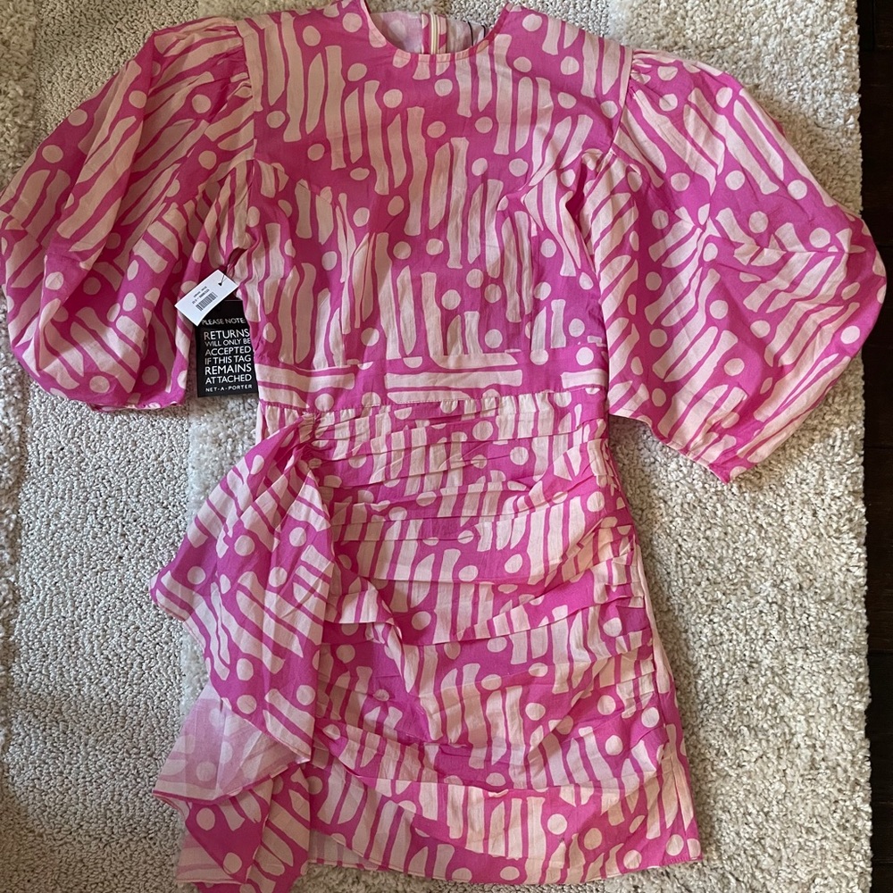 Rhode pink print puff sleeve dress Size XS NWT